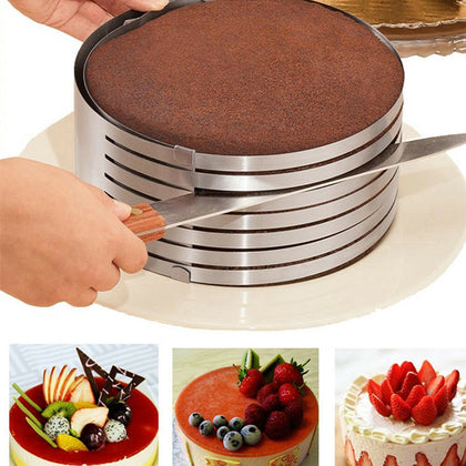 Adjustable 6 Layer Cake Slicer Cutting Guide 16 to 20 cm High Quality 430