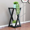 Nordic Plant Stand 2 Tier Flower Pots Holder Metal Shelf Corner Display Rack