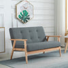Modern Fabric Upholstery Seat Sofa Tufted 2/3-Seat Couch with Rubberwood Legs