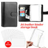 A6 Binder Budget Planner Organizer Cover Pockets Cash Wallet PU Leather Notebook