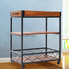 Wooden Vintage Industrial Drinks Trolley Cart Shelves Metal  Racks Furniture