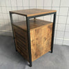 Industrial Style Wooden/Steel Rustic Bedside End Table Nightstand Shelf Cabinet