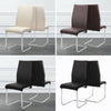 2pcs Chrome Faux Leather Deep Foam Padded Dining Chairs Seats Metal Legs