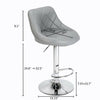 Chrome Metal Base & Gas Lift Faux Leather Kitchen Breakfast Bar Stool Swivel