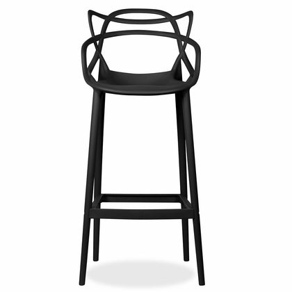 MASTERS MODERN DESIGNER PLASTIC BAR STOOL CHAIR 75CM & 65CM GREY BLACK WHITE
