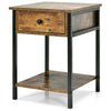 Industrial Style Bedside Table Vintage Side End Lamp Plant Cabinet Stand Rustic