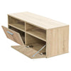 Modern Small TV Unit Cabinet Stand Coffee Table 2 shelves 2 doors White Oak