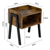 Industrial Side End Table Stackable Bedside Table Storage Nightstand for Bedroom