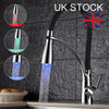 LED Kitchen Taps Pull Out Spray Basin Mixer Sink Tap Chrome Black Modern UK