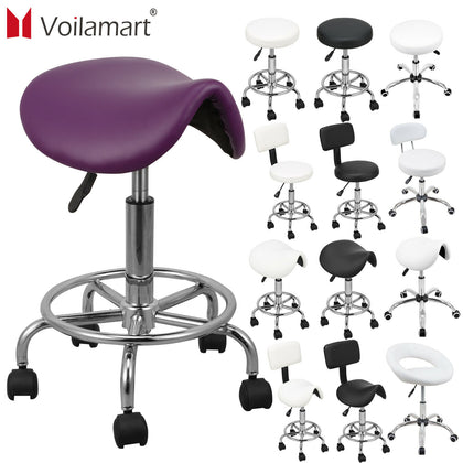 Salon Saddle Stool Swivel Hairdress Beauty Chair Hydraulic Lift Adjustable Seat