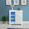 Moden Sideboard Cabinet Storage Cupboard High Gloss Door Glass Shelf LED Light