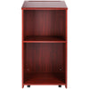 Podium Stand 47 in Hostess Stand with Rolling Wheels&Storage Shelve Brown