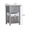 2x Modern Chic gery Bedside Tables Small fresh Storage Wicker Basket