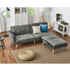 3 Seater Grey Velvet Fabric Corner Sofa Bed Recliner with Footstool Option