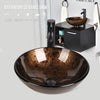 Bathroom Sink Vessel Basin Countertop Glass Wash Bowl Tap Waste Set Cloakroom UK