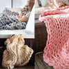 Warm Handmade Bulky Soft Chunky Knit Bed Sofa Blanket Thick Knitted Throw