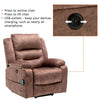 Electric Massage Chair Power Lift Recliner Armchair Sofa with Heat Velvet Brown