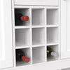 Farmhouse Kitchen Storage Cabinet Sideboard with 9 Wine Rack Buffet Cupboards