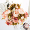 13 Heads Silk Peony Artificial Flowers Peony Wedding Bouquet Home Party Decor
