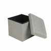 Grey Folding Storage Ottoman Seat Stool Footstool Clothes Toy Book Storage Box