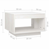 Coffee Table White 50x50x33.5 cm Solid Pinewood Living Room Quality Unit