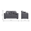 2, 3 Seater Linen Fabric Sofa Couch Settee Armchair with 2 Pillows Living Room
