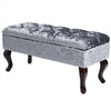 Ottoman Storage Box Trunk Chest Bedding Blanket Large Velvet Bench Pouffe Seat