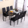 Rectangle White/Black Tempered Glass Dining Table 120/140cm Dinner Table Modern