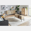 Lena Rattan TV Unit For Lounge Table Display Television Sliding Door Sideboard