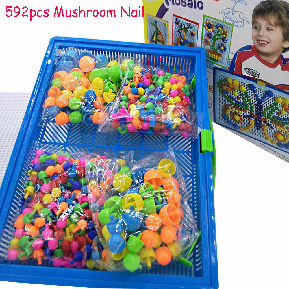 DIY Children Kids Education Toys Puzzle Toys Creative Peg Board with 296  Pegs