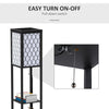Modern Shelf Floor Lamp Light with 4-tier Open Shelves Wooden