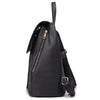 Black PU LeatherTravel Bag Backpack Shoulder School Bag Handbag Girls