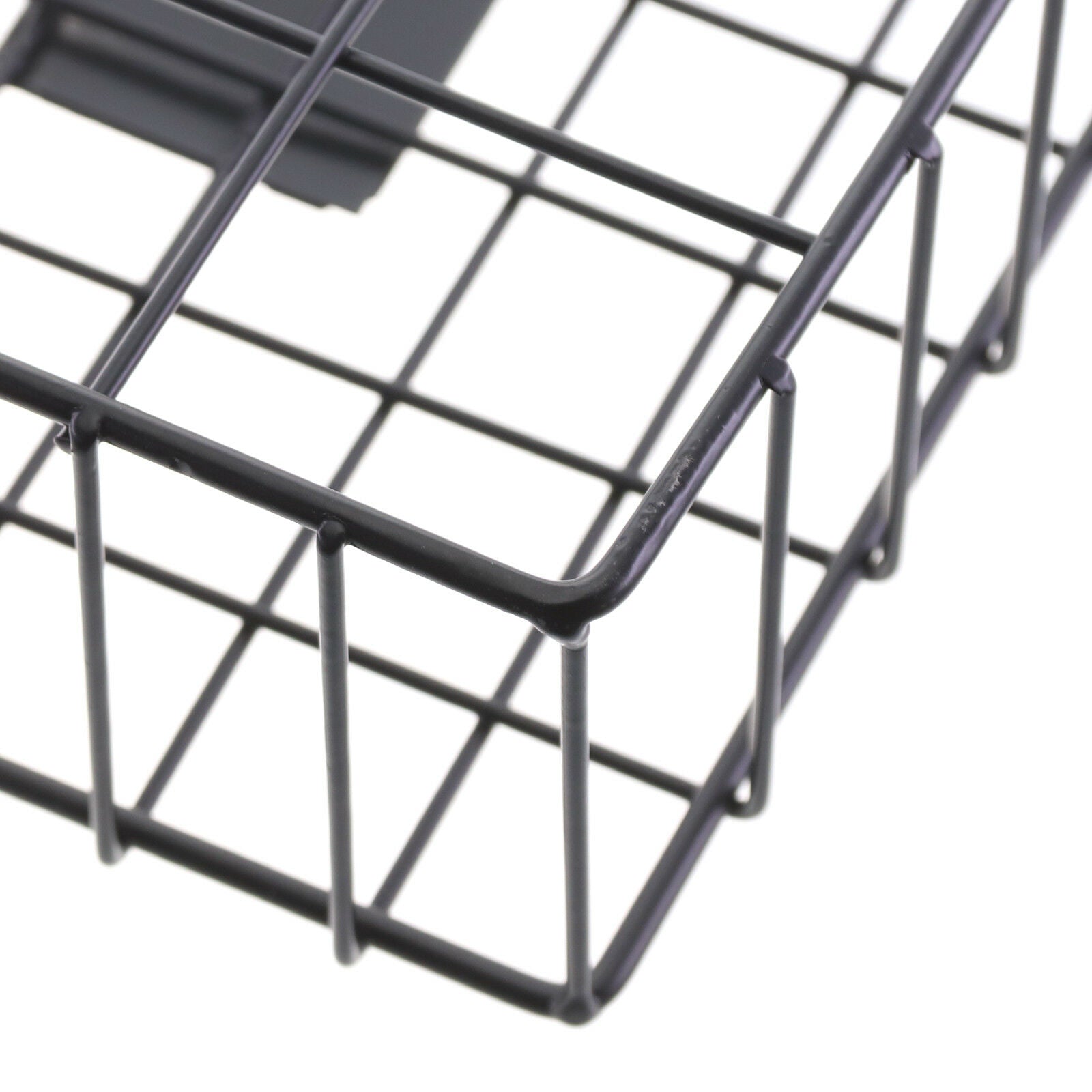 Simple Style Wire Magazine Newspaper Basket Wall Mounted Post Storage Rack Black