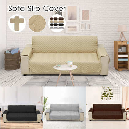 Waterproof Sofa Slip Covers Reversible Couch Cover Quilted Throw Pet