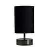 MiniSun Touch Table Lamp - Modern Chrome Bedside Dimmable Light Black Lampshade