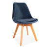 Tulip Pyramid Velvet Dining Chair Upholstered Seat With Solid Wooden Legs