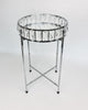 Silver Crystal Mirrored Tray Table Removable Top Living Room Bedroom Decor