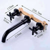 Brass Wall Mounted Basin Matte Black Faucet Bathroom Mixer Tap Rotation Spout