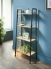 Oak Effect Michigan Ladder Shelf Decorative Storage Unit 4 Tier Home office dcor