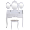 Large Dressing Table Chic Stool Mirror Set Drawers Vanity