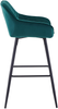 Bar stools Set of 2 Velvet Fabric Upholstered Seat with Backrest & Legs
