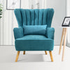 Accent Wing Back Armchair Sofa Chair Linen Upholstered Living Room Fireside Seat