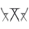 Folding Table Chair Patio In/Outdoor Furniture Wood Coffee Drink Desk Metal Legs