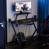 Gaming Desk PC Table w/ Monitor Stand+Cup Holder+Headphone Hook Ergonomic Office