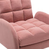Pink Recliner Matte Velvet Tufted Futon Armchair w/Footrest adjustable Backrest