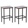 Set of 2 Industrial Bar Stools Rustic Vintage Counter High Chair Seat Wood Metal