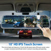 1440P Dual Lens Car DVR Dash Cam Video Camera Recorder Rearview Mirror 10"