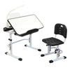 Height Adjustable Children Kids Study Table Desk Chair Set With LED Light