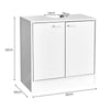 Under Sink Cabinet Cupboard Unit w/2 Doors Storage Bathroom Furniture White