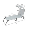 Garden Folding Chair Sun Lounger Bed Outdoor Recliner Seat w/ Sunshade Grey UK